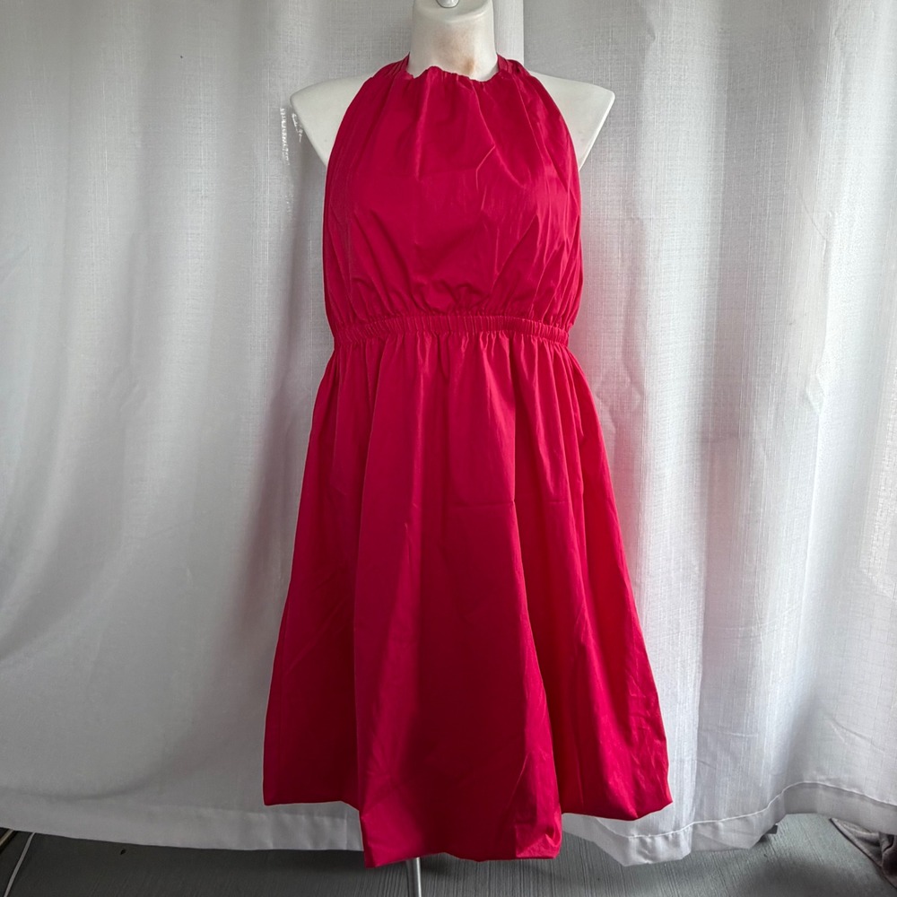 Banana Republic Berry Pink Midi Dress Women's Size XL Bubble Hem NWT